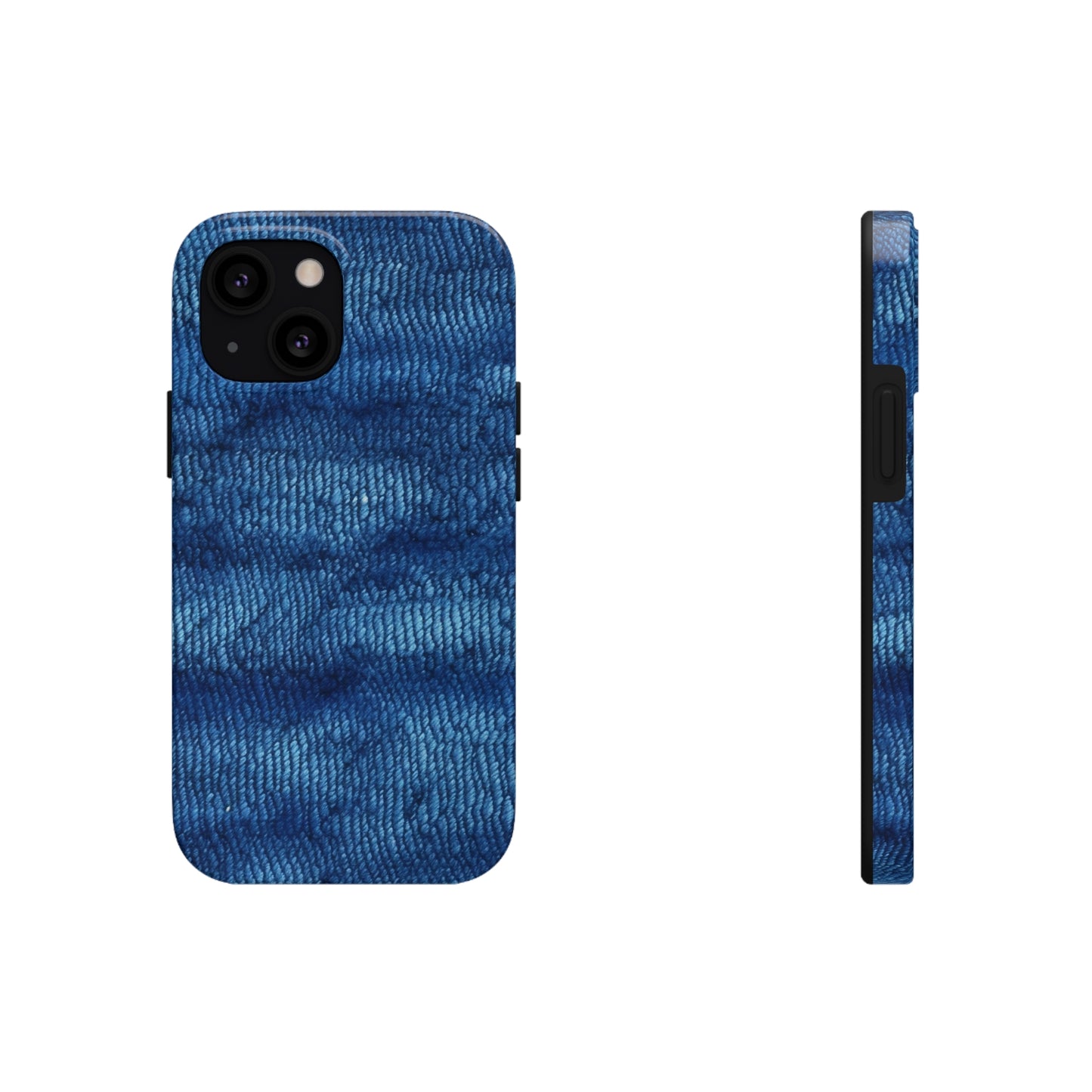 Blue Spectrum: Denim-Inspired Fabric Light to Dark - Tough Phone Cases