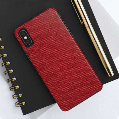 Bold Ruby Red: Denim-Inspired, Passionate Fabric Style - Tough Phone Cases