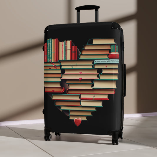 Book Lover: Heart-Shaped Stack of Bookish Novels - Suitcase