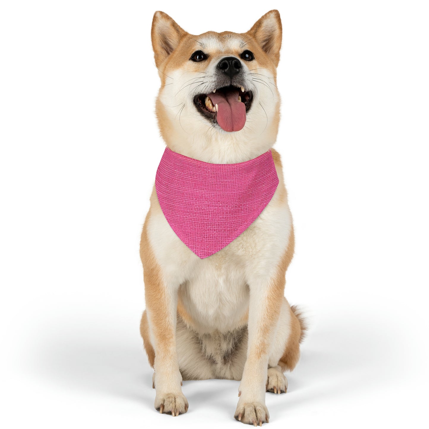 Doll-Like Pink Denim Designer Fabric Style - Pet Bandana Collar