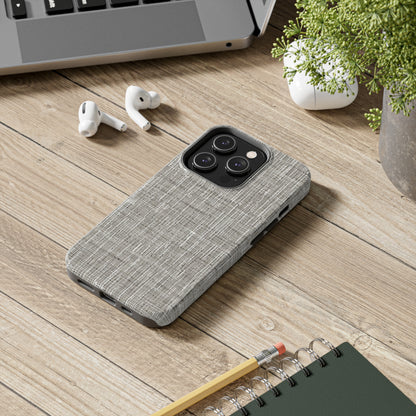 Silver Grey: Denim-Inspired, Contemporary Fabric Design - Tough Phone Cases