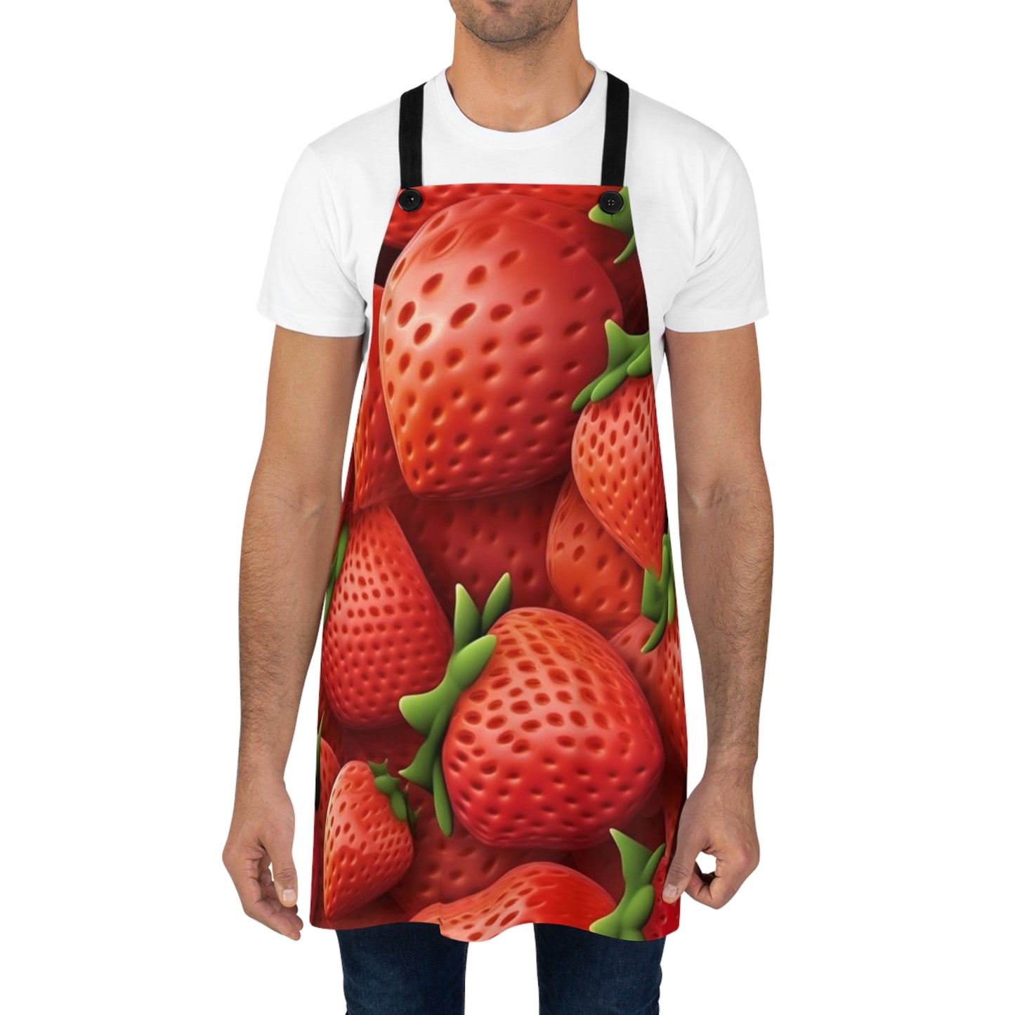 Garden Strawberries- Wild Sweet Gourmet - Farm Growing Ripe Red Fruit -Apron (AOP)