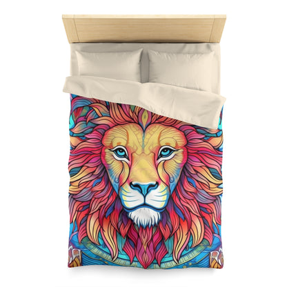 Astrological Leo - Cosmic Zodiac Constellation, Lion Symbol Art - Microfiber Duvet Cover