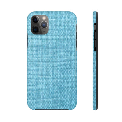 Bright Aqua Teal: Denim-Inspired Refreshing Blue Summer Fabric - Tough Phone Cases