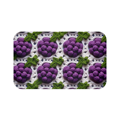 Crochet Grapes Pattern - Granny Square Design - Fresh Fruit Pick - Orchard Purple Snack Food - Bath Mat