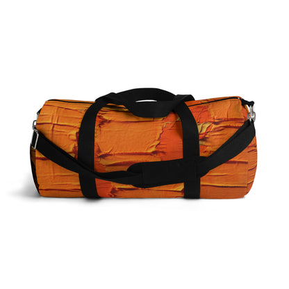 Fiery Citrus Orange: Edgy Distressed, Denim-Inspired Fabric - Duffel Bag