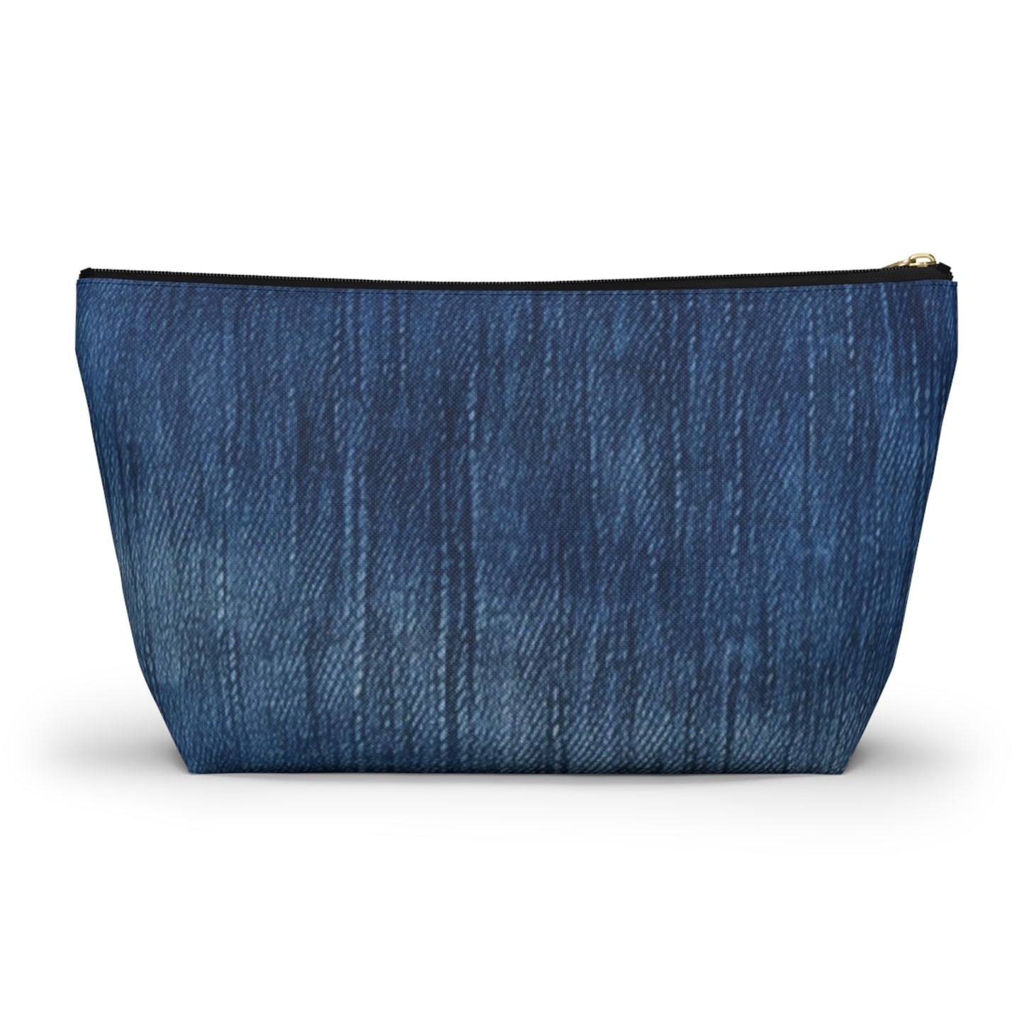 Indigo Splash: Washed Denim Reverie in Deep Blue - Accessory Pouch w T-bottom