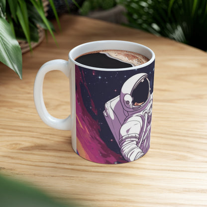 Astro Pioneer - Star-filled Galaxy Illustration - Ceramic Mug 11oz