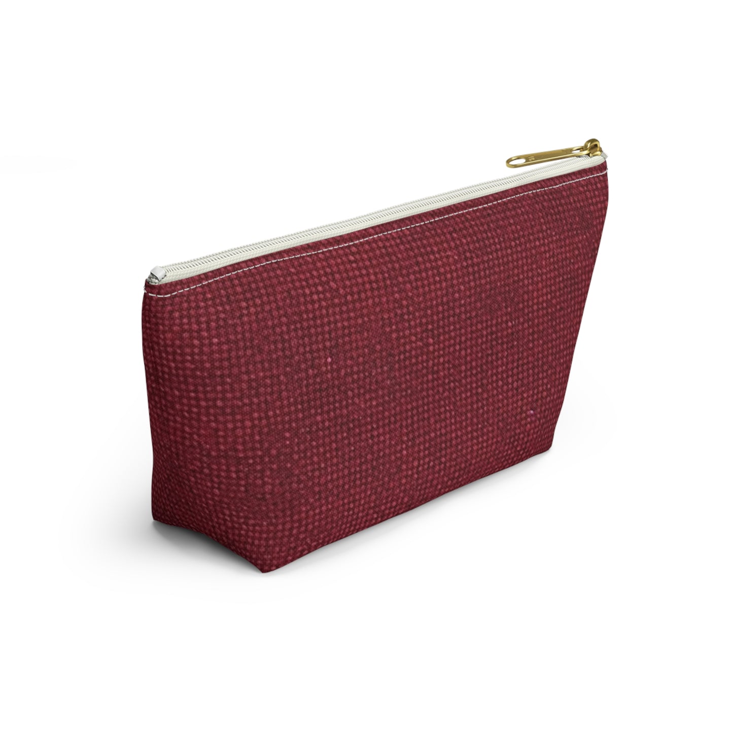 Seamless Texture - Maroon/Burgundy Denim-Inspired Fabric - Accessory Pouch w T-bottom