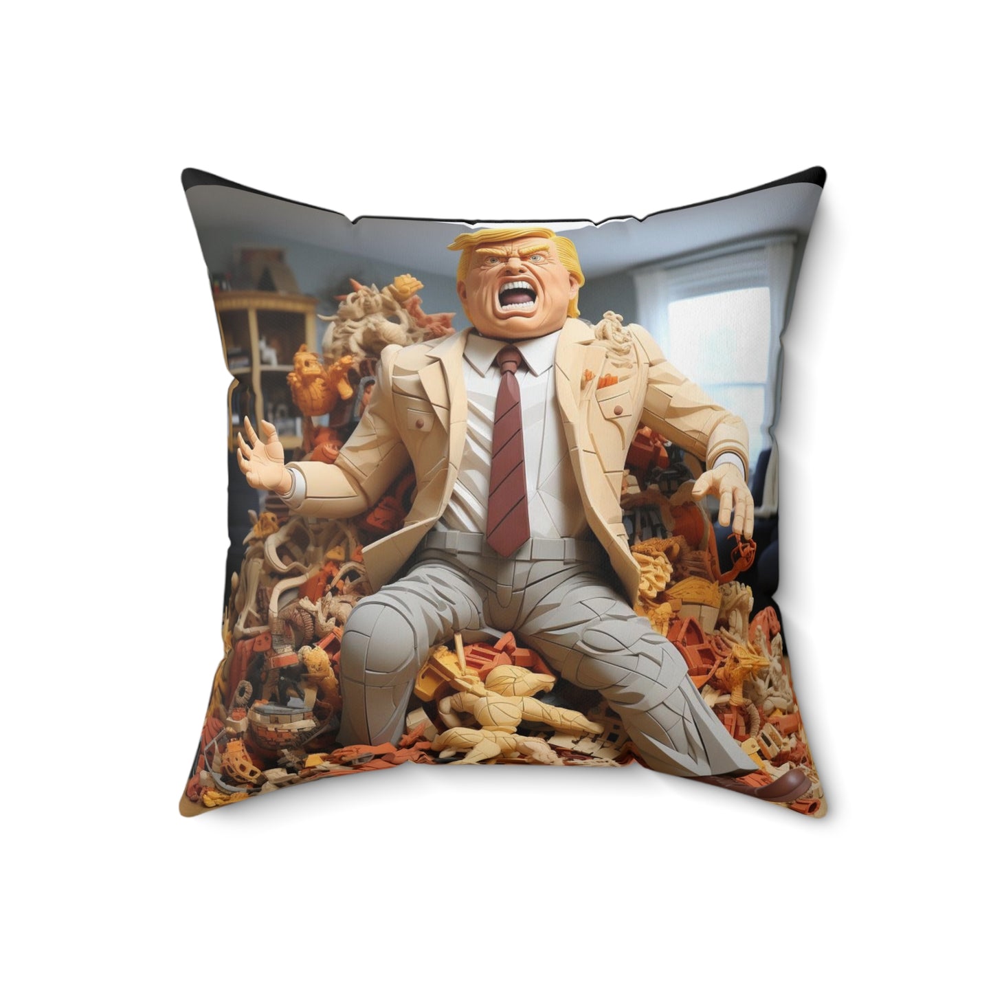 Don BlockBuilder Brew ShibeMaster Commander - Spun Polyester Square Pillow