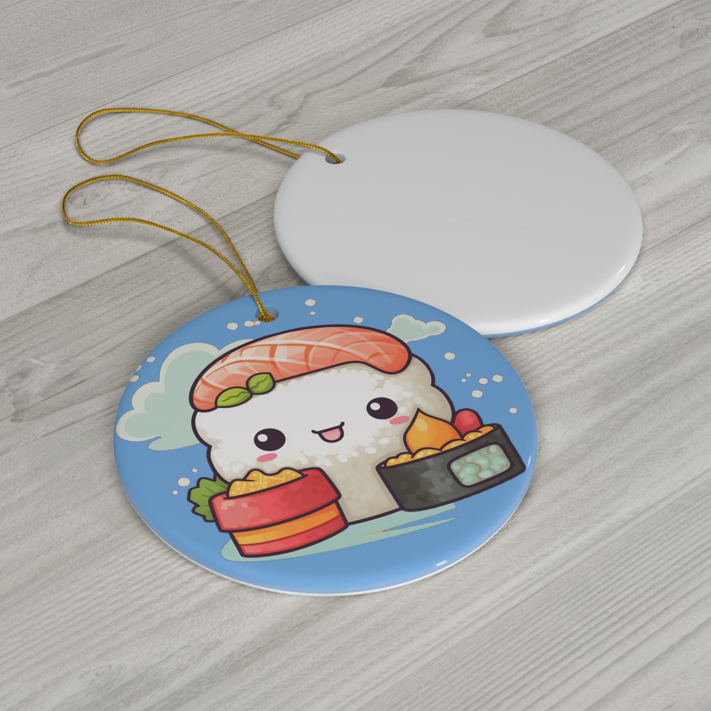 Anime Sushi - Japanese Cute kawaii - Otaku Gift - Ceramic Ornament, 4 Shapes