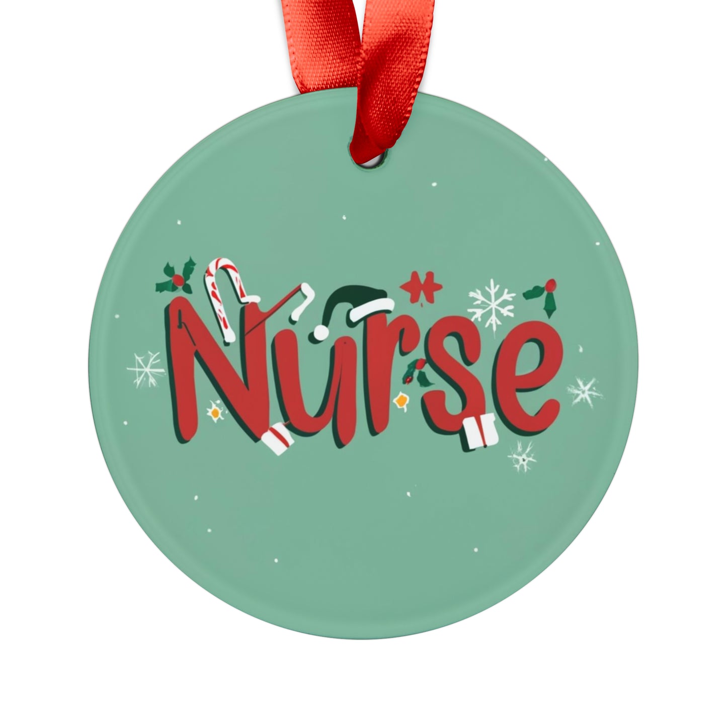 2023 Christmas Nursing Acrylic Ornament: Festive Nurse Design with Ribbon, Perfect Gift for Women in Nursing School