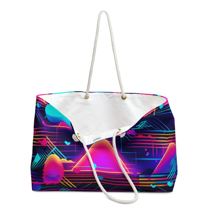 80s Synthwave Retro-Futuristic Inspired Pattern Design Weekender Bag