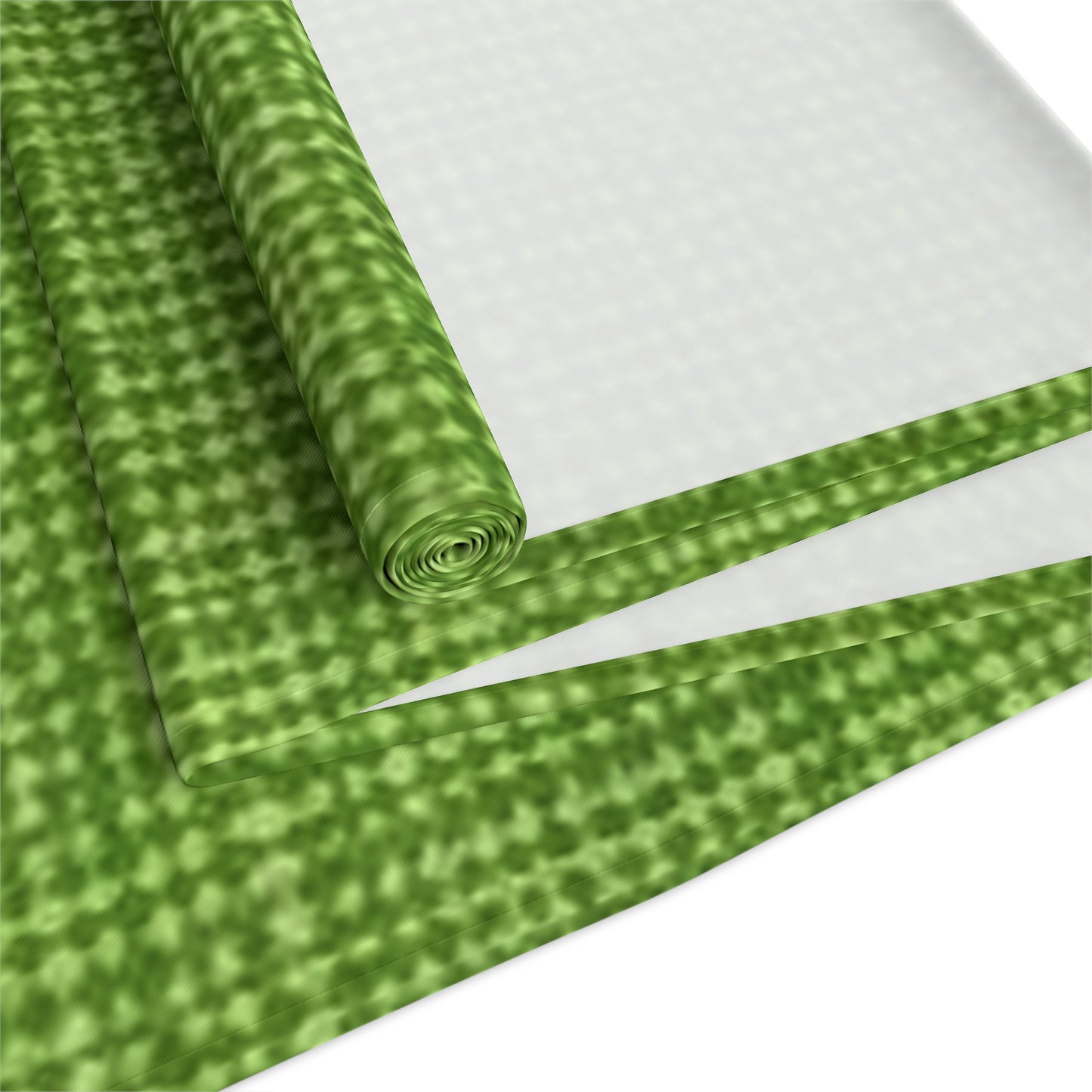 Olive Green Denim-Style: Seamless, Textured Fabric - Table Runner (Cotton, Poly)