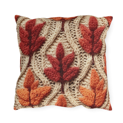 Crochet Fall Leaves: Harvest Rustic Design - Golden Browns -Woodland Maple Magic - Outdoor Pillows