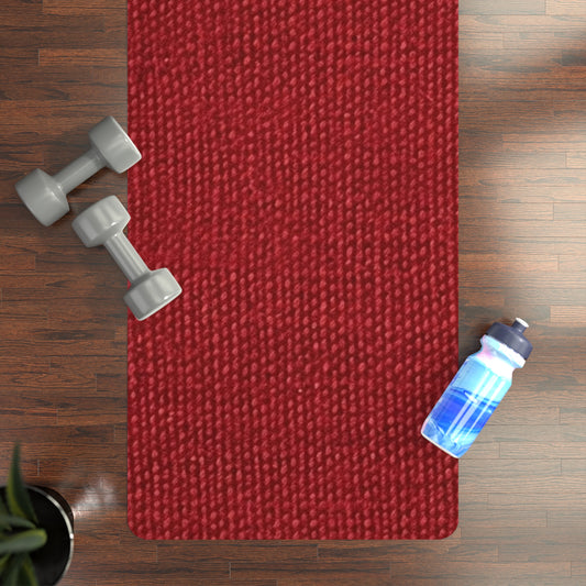 Bold Ruby Red: Denim-Inspired, Passionate Fabric Style - Rubber Yoga Mat