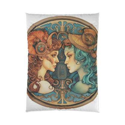 Steampunk Gemini - Dualistic Motifs & Vibrant Contrast - Comforter