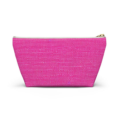 Hot Neon Pink Doll Like: Denim-Inspired, Bold & Bright Fabric - Accessory Pouch w T-bottom