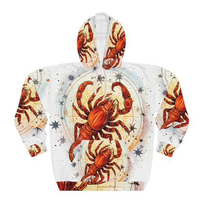 Prickly Scorpio Astrology - Sharp Zodiac Scorpion Celestial Horoscope - Unisex Pullover Hoodie (AOP)