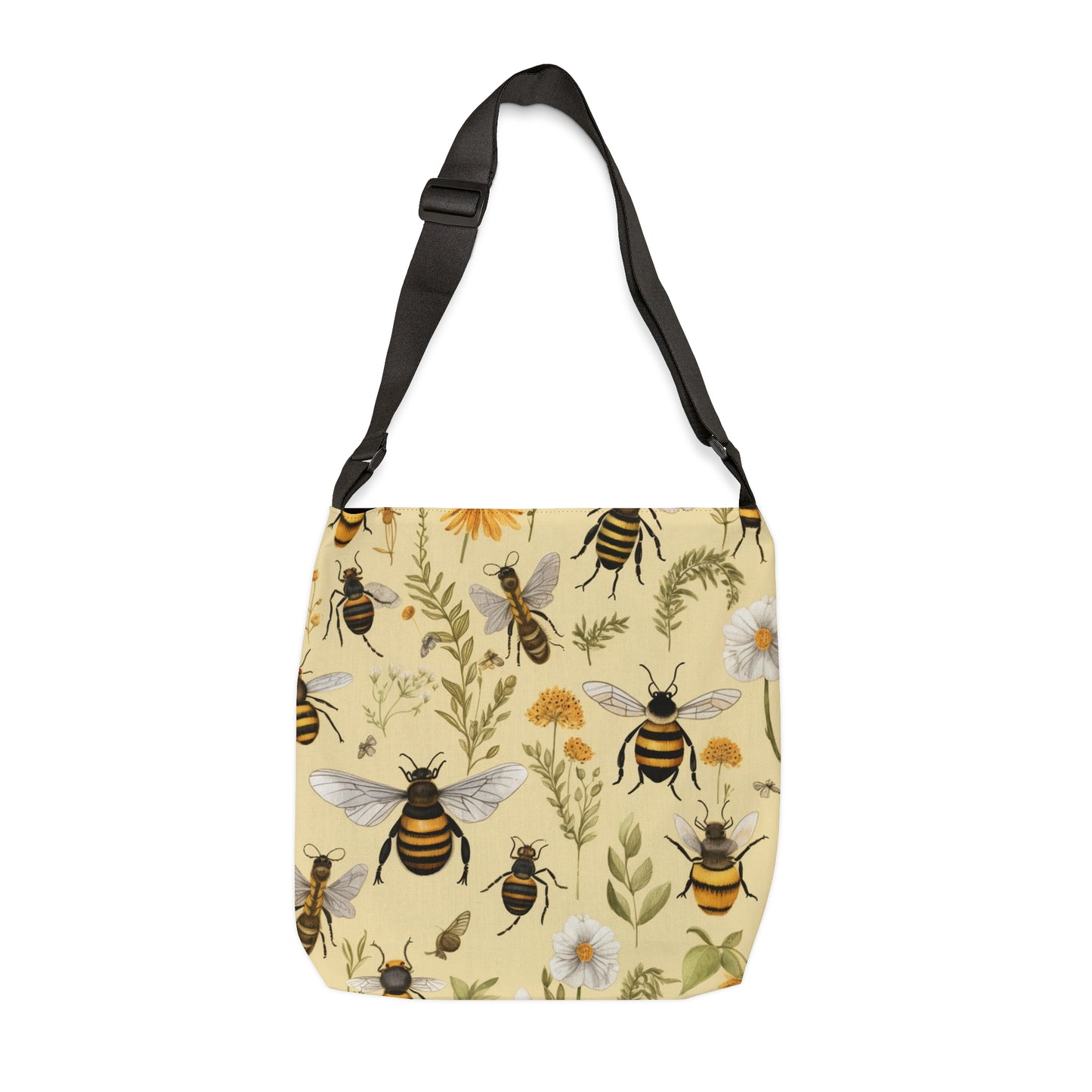 Whimsical Bees & Honeycombs Nature-Friendly Pattern Design Adjustable Tote Bag (AOP)