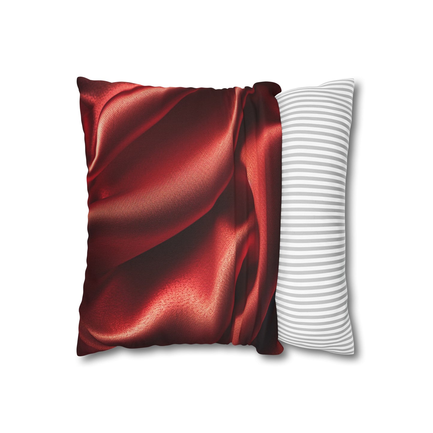 Red Silk, Spun Polyester Square Pillowcase