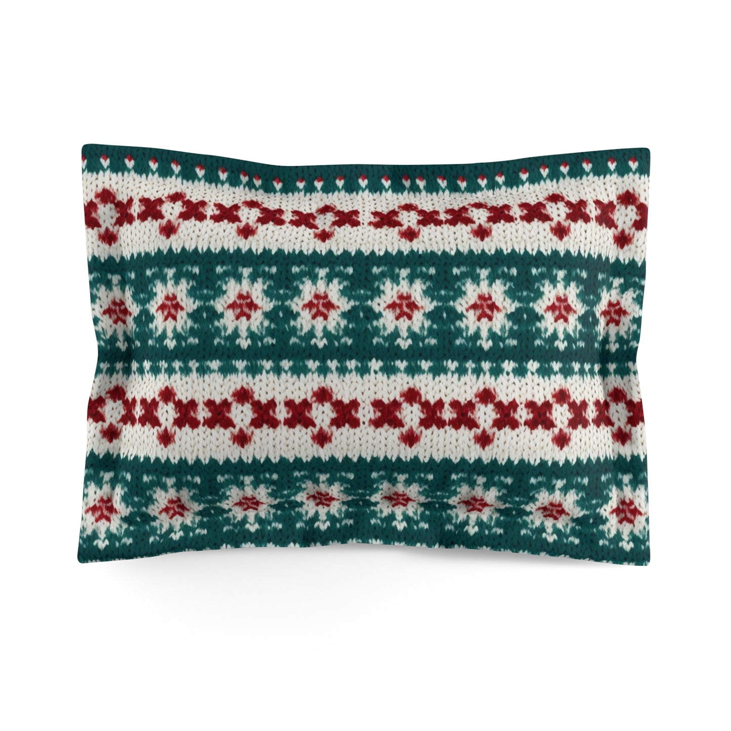 Vacaciones de ganchillo de punto navideño, patrón navideño festivo, temporada de invierno - Funda de almohada de microfibra