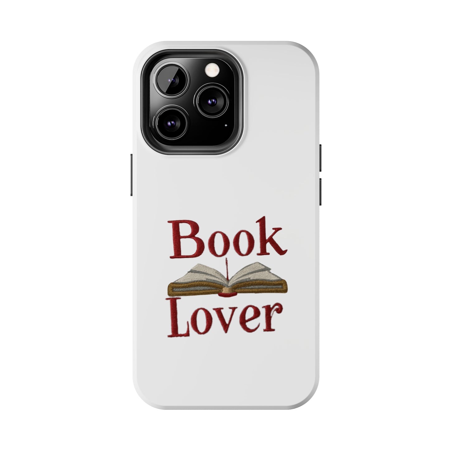 Open Book Embroidery Art: Book Lover Text for Avid Readers - Tough Phone Cases