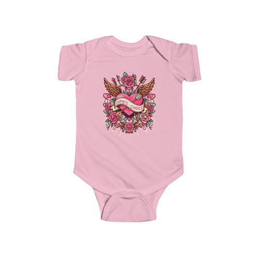 Cupids Choice Heart with Roses and Arrow - Vibrant Valentines Day Love - Infant Fine Jersey Bodysuit