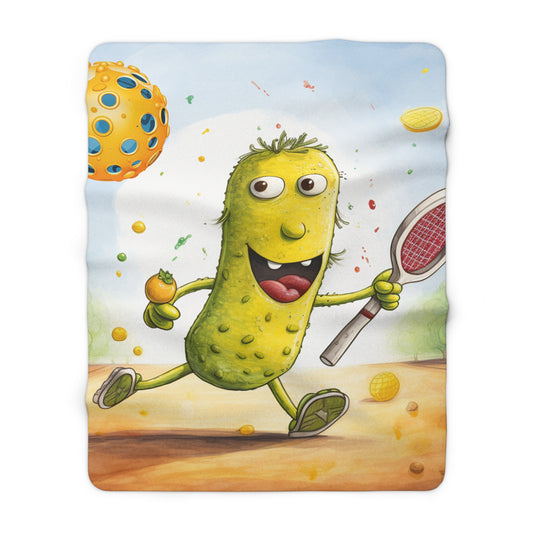 Pickleball Play: Pickle Sport Action Game, Fast Dink Ball - Sherpa Fleece Blanket