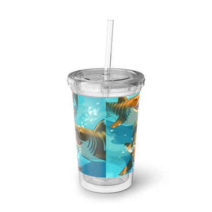 Tiger Shark: Ocean Marine Wildlife - Underwater - Suave Acrylic Cup