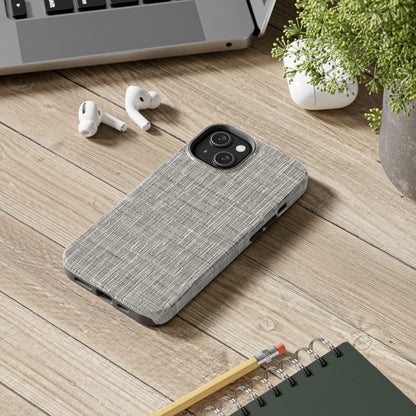 Silver Grey: Denim-Inspired, Contemporary Fabric Design - Tough Phone Cases