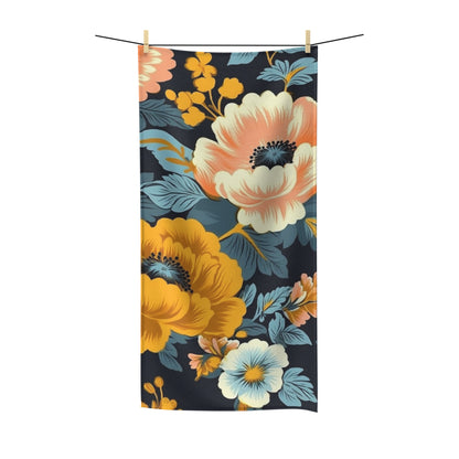 Vintage 50s 60s Inspired High-Waisted Floral Pattern Polycotton Towel