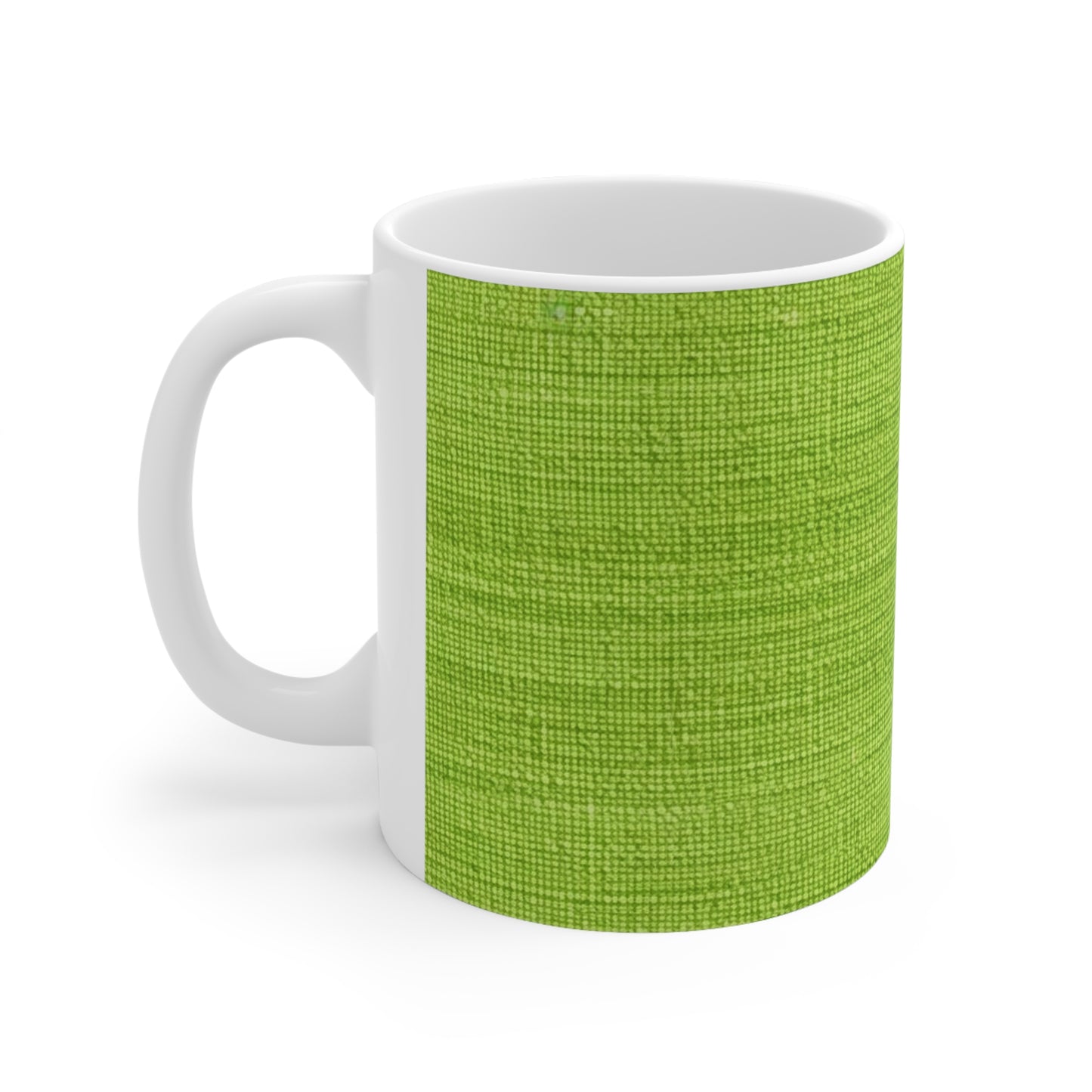 Lush Grass Neon Green: Denim-Inspired, Springtime Fabric Style - Ceramic Mug 11oz