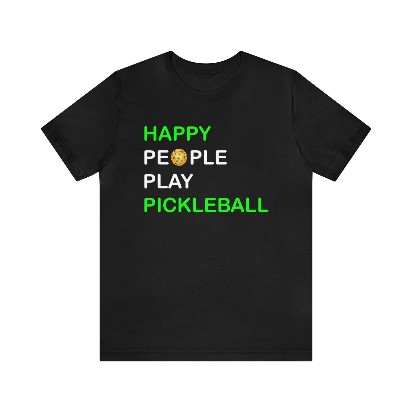 Happy People Play Pickleball スポーツ ゲーム ダブルス グラフィック - ユニセックス ジャージ 半袖 Tシャツ