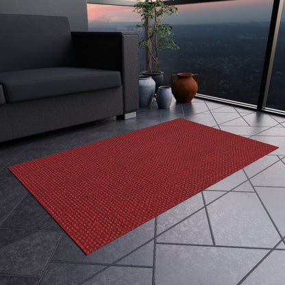 Bold Ruby Red: Denim-Inspired, Passionate Fabric Style - Outdoor Rug