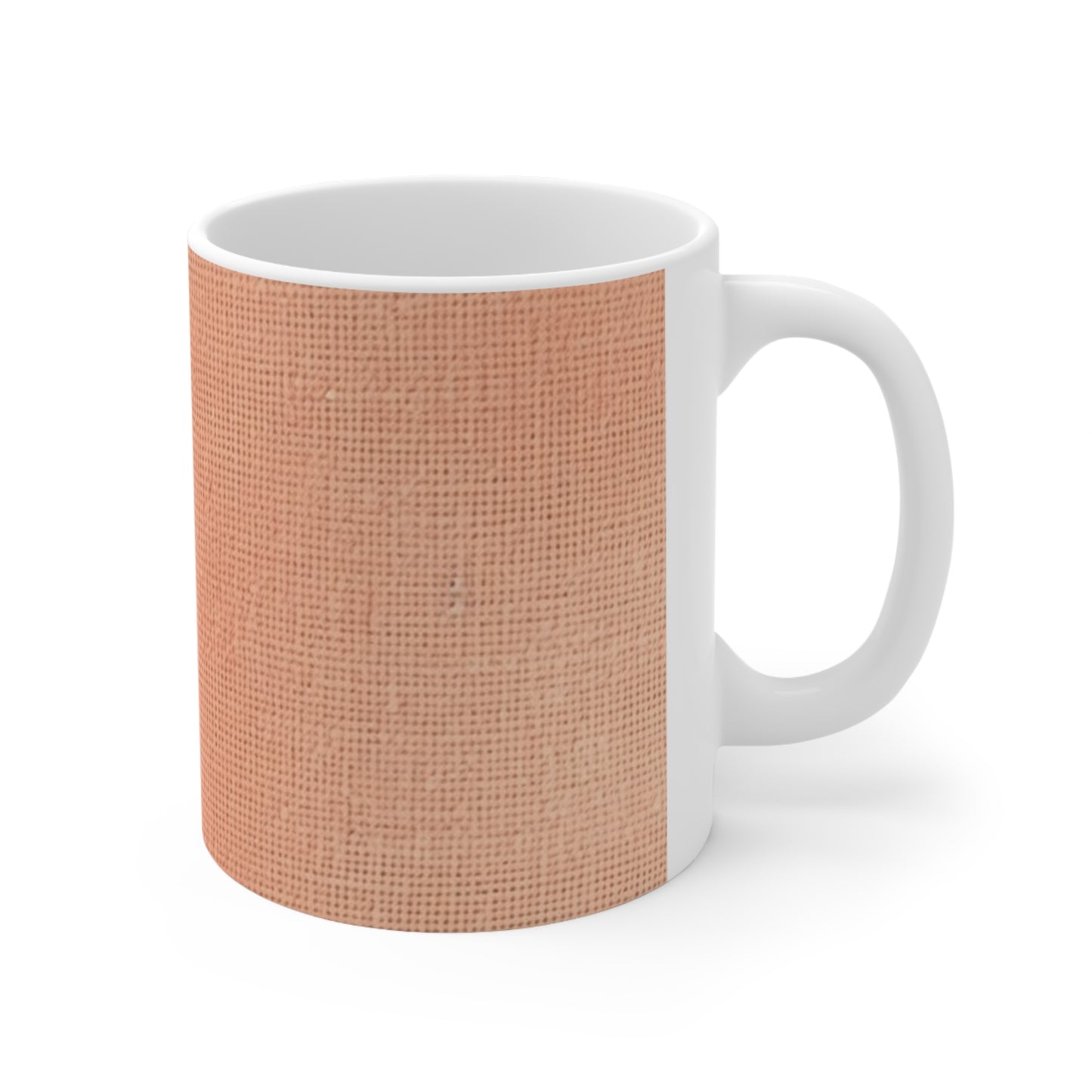 Soft Pink-Orange Peach: Denim-Inspired, Lush Fabric - Ceramic Mug 11oz