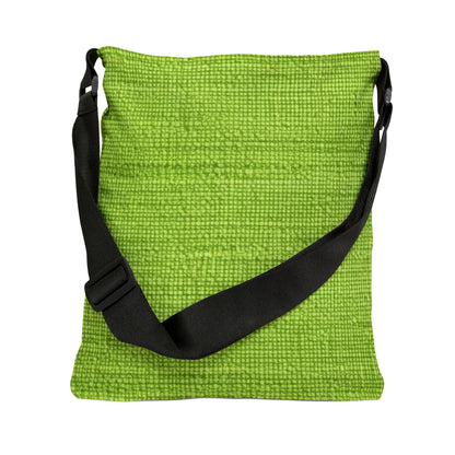 Lush Grass Neon Green: Denim-Inspired, Springtime Fabric Style - Adjustable Tote Bag (AOP)