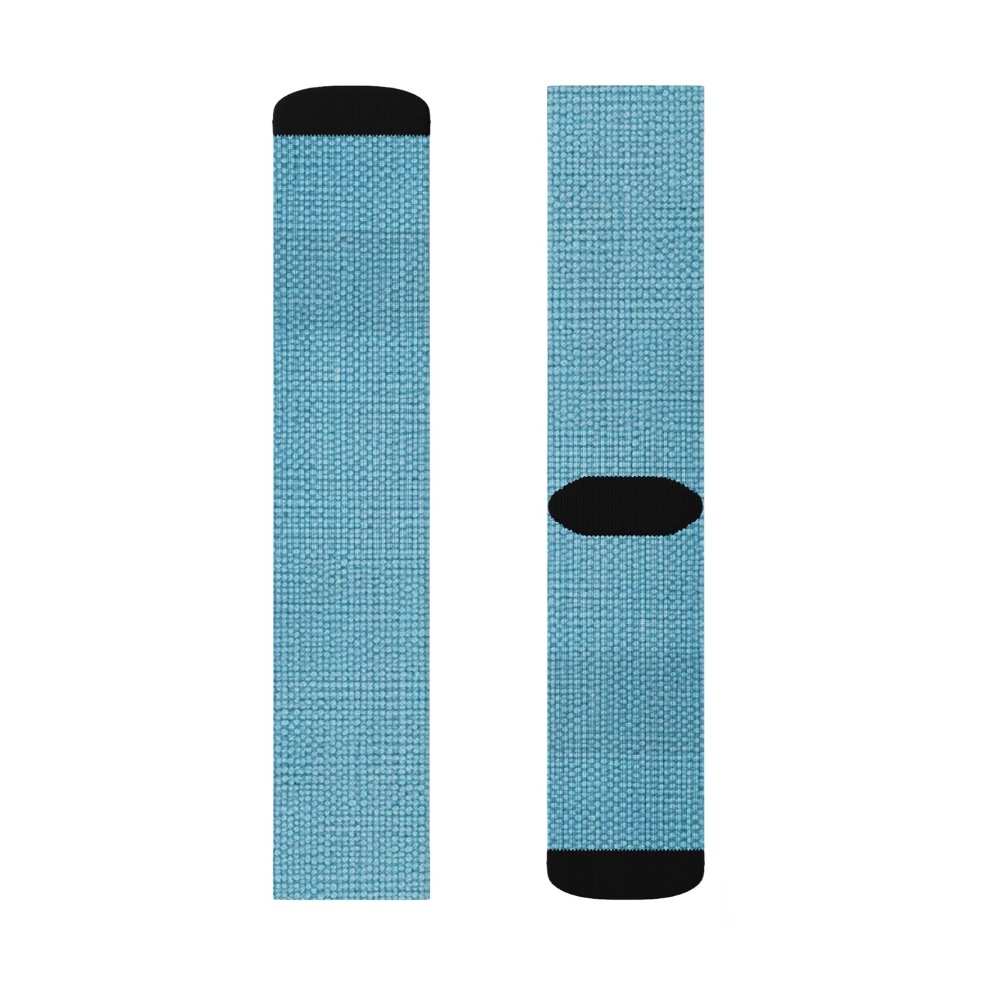 Bright Aqua Teal: Denim-Inspired Refreshing Blue Summer Fabric - Sublimation Socks