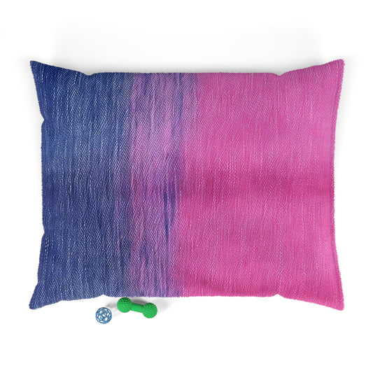 Delicia dual: Ensueño de mezclilla mitad rosa y azul - Cama para perros y mascotas 