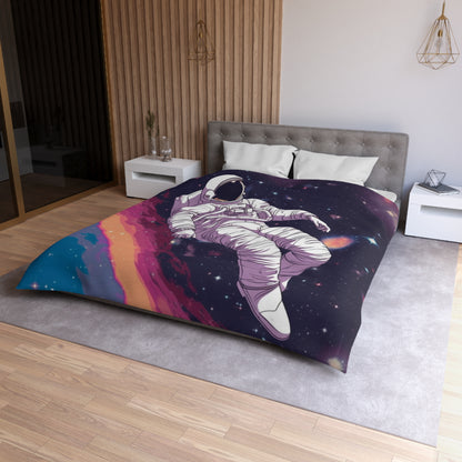 Astro Pioneer - Star-filled Galaxy Illustration - Microfiber Duvet Cover