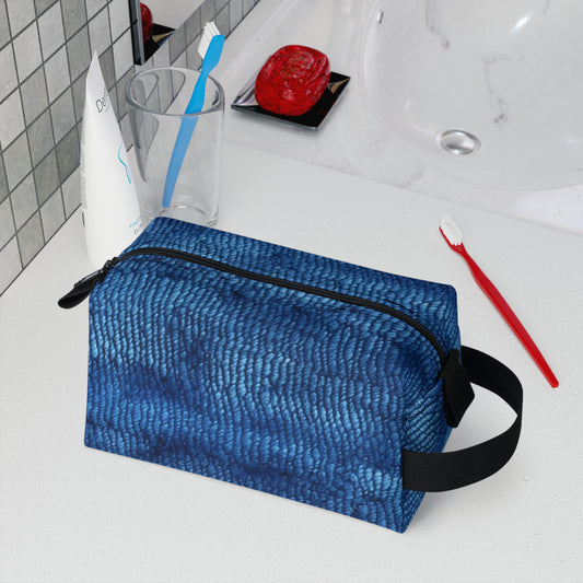 Blue Spectrum: Denim-Inspired Fabric Light to Dark - Toiletry Bag