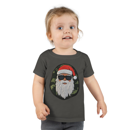 Military Santa Camo Patch - Marine Christmas Chenille Badge - Festive Decor - Toddler T-shirt