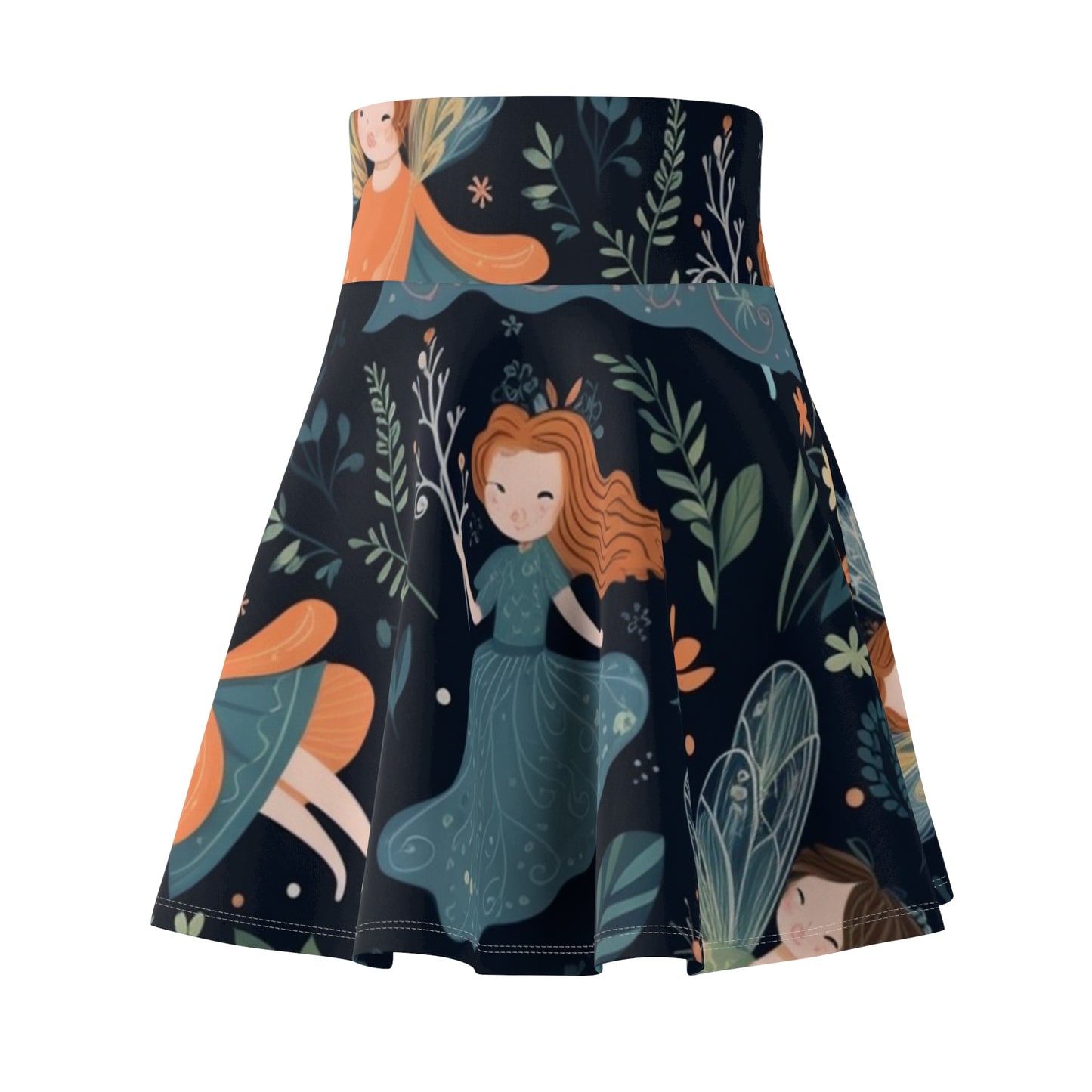 Enchanting Fairy Tale Pattern - Vibrant & Magical Fairies - Women's Skater Skirt (AOP)