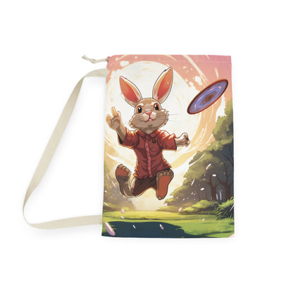 Disc Golf Rabbit: Bunny Aiming Frisbee for Basket Chain - Laundry Bag