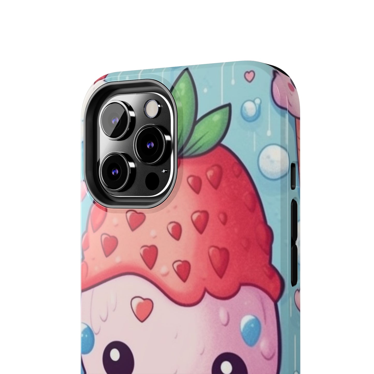 Kawaii Strawberry Sundae Cone - Traditional Japanese Anime Dessert Delight - Sweet Berry Otaku Gift - Tough Phone Cases