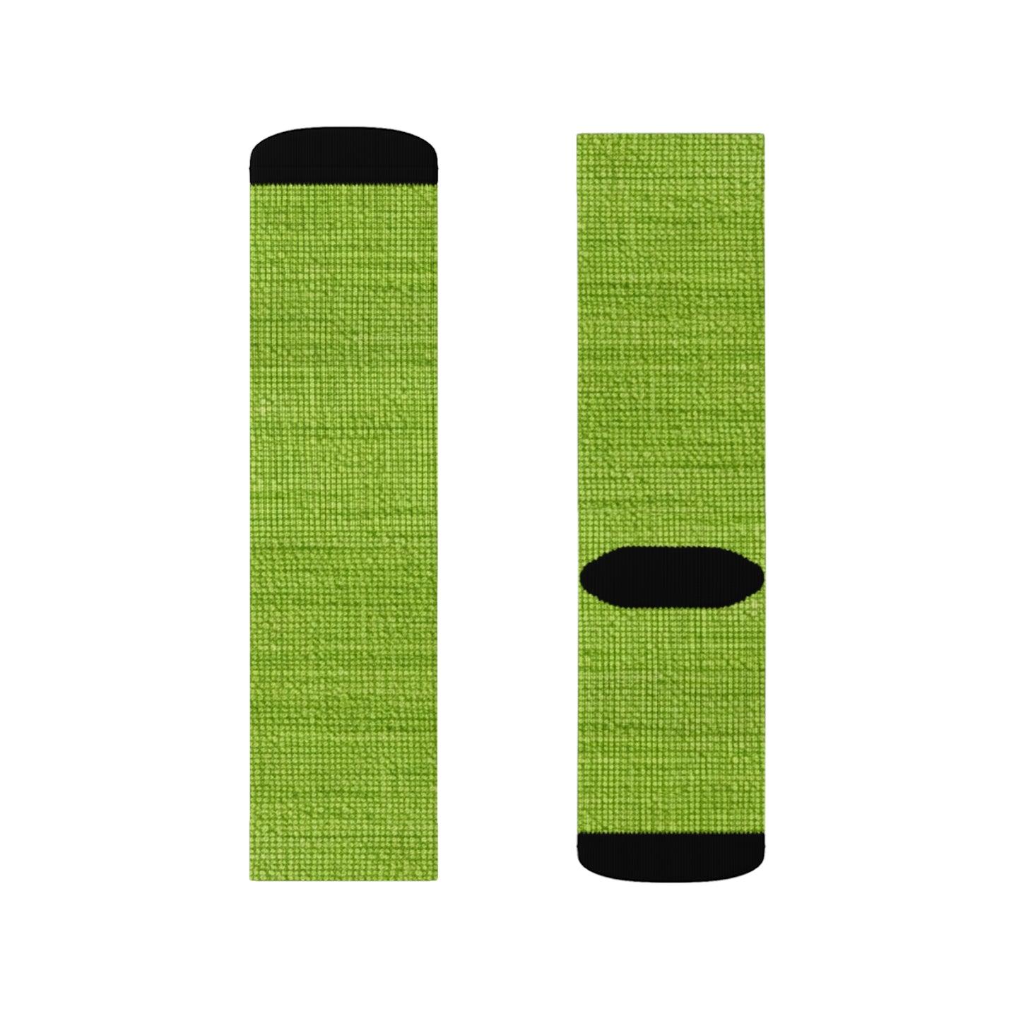 Lush Grass Neon Green: Denim-Inspired, Springtime Fabric Style - Sublimation Socks