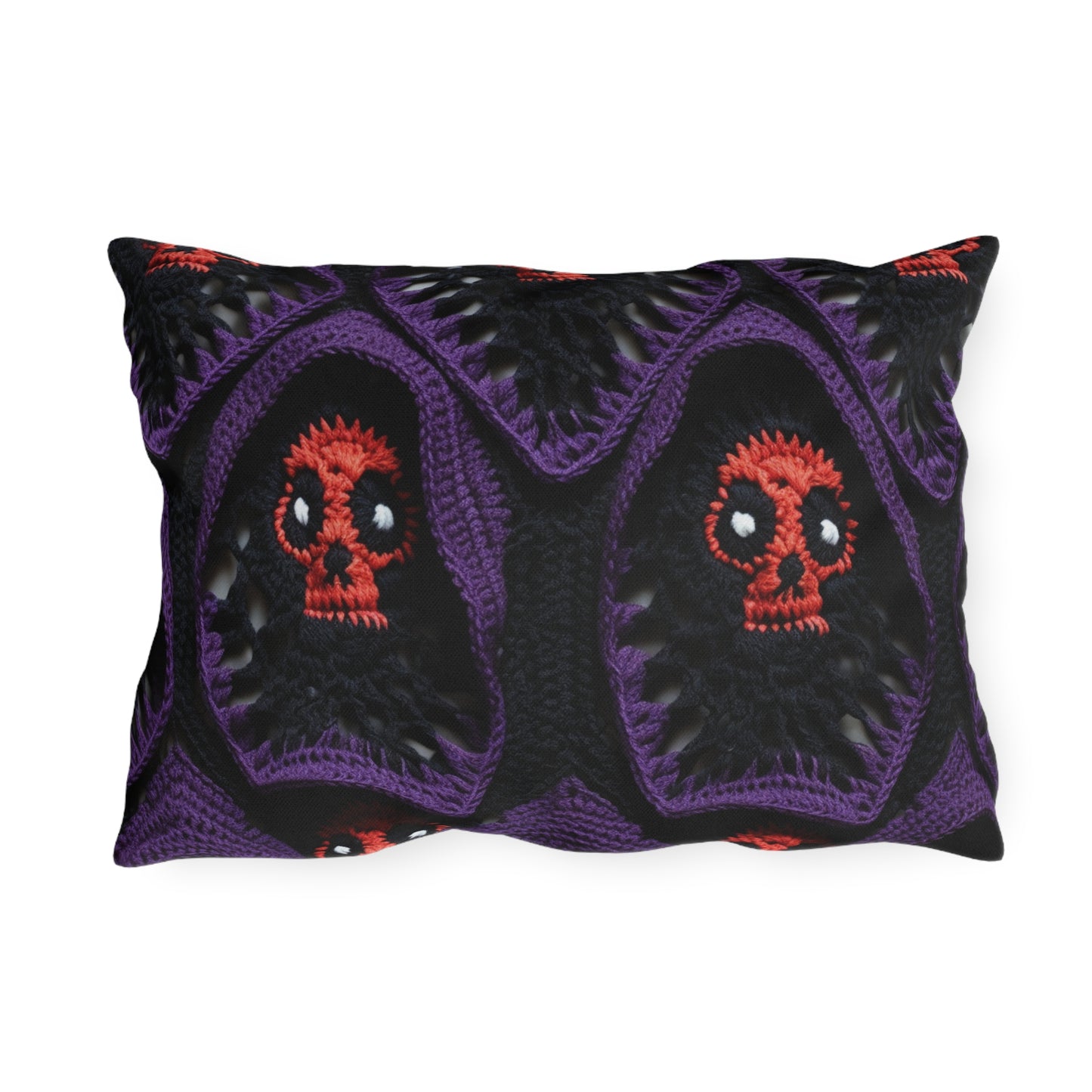 Grim Reaper Crochet Halloween Fright Scare Ghoul Fantasy Horror - Outdoor Pillows