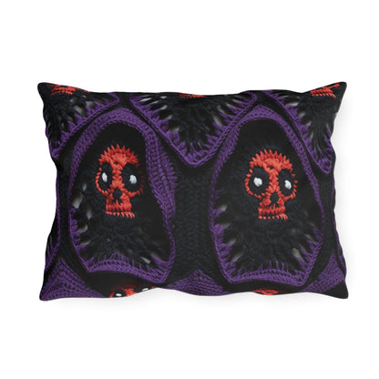 Grim Reaper Crochet Halloween Fright Scare Ghoul Fantasy Horror - Outdoor Pillows