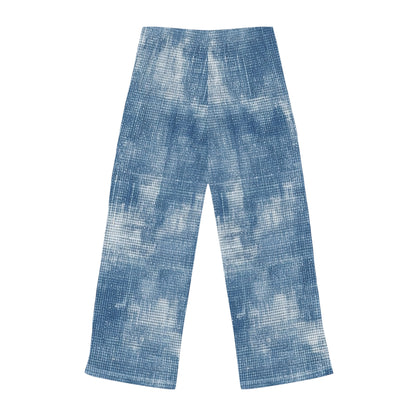 Faded Blue Washed-Out: Denim-Inspired, Style Fabric - Women's Pajama Pants (AOP)