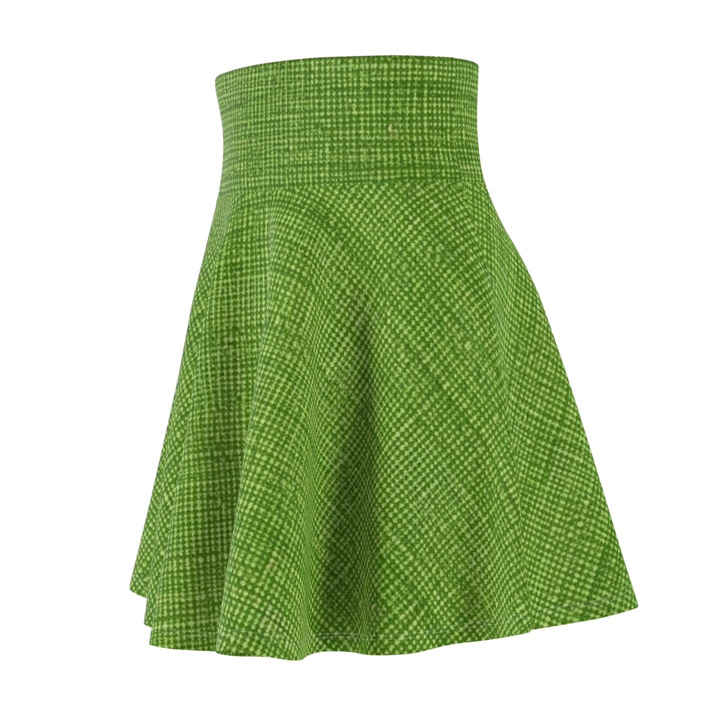 Olive Green Denim-Style: Seamless, Textured Fabric - Women's Skater Skirt (AOP)